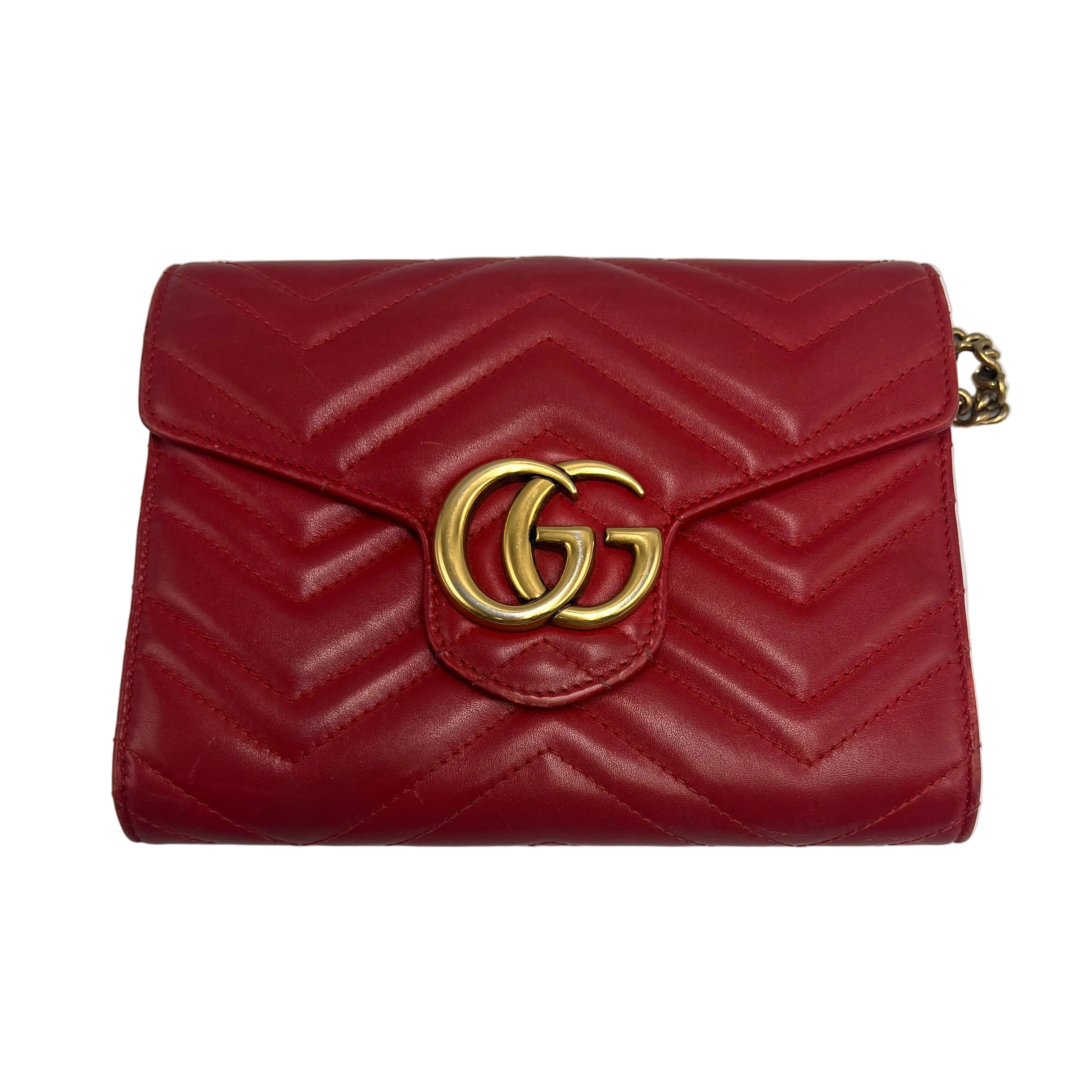Gucci GG Marmont Matelassé Small Shoulder Bag – Red Leather
