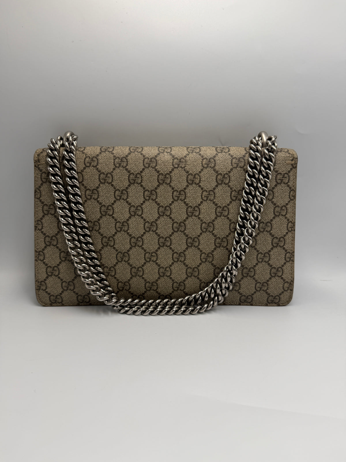 Gucci Dionysus GG Supreme Medium Shoulder Bag Brown
