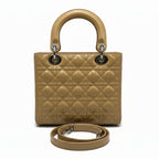 Christian Dior Medium Lady Dior Bag in Powder Beige Cannage Patent Leather