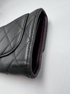 Chanel Classic Quilted Lambskin Flap Long Wallet Black