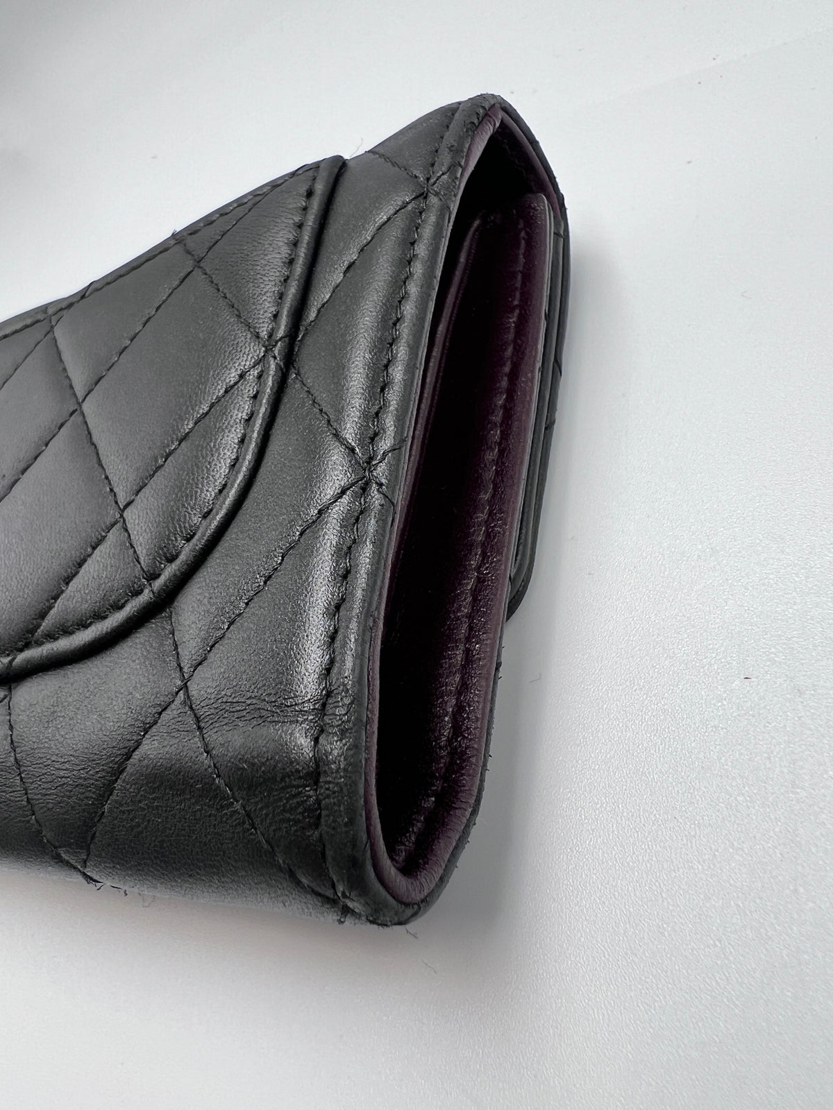 Chanel Classic Quilted Lambskin Flap Long Wallet Black