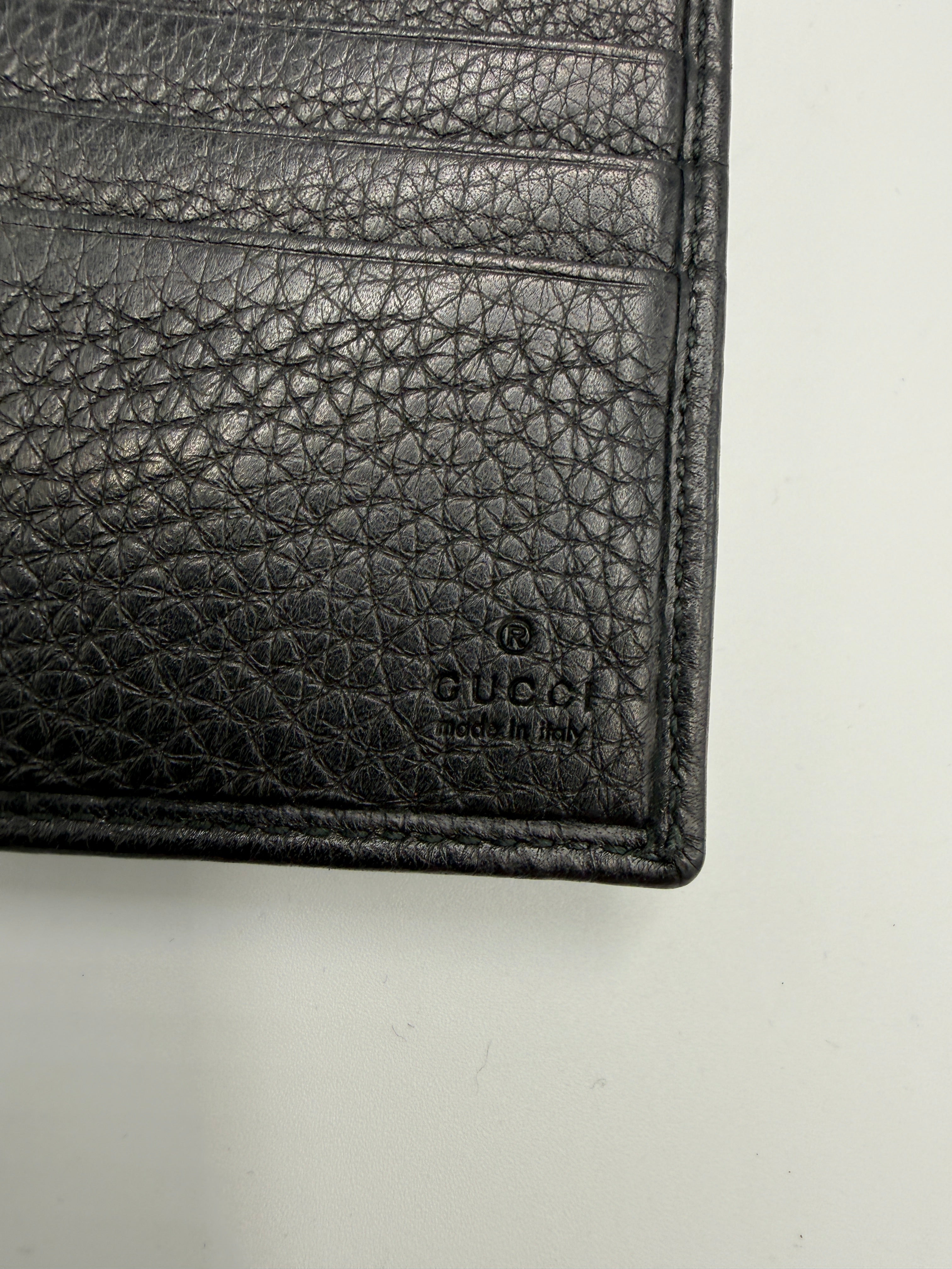 Gucci Interlocking G Continental Flap Wallet in Black Dollar Calf Leather