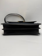 Gucci Vintage Square G Flap Shoulder Bag in Black Canvas and Leather