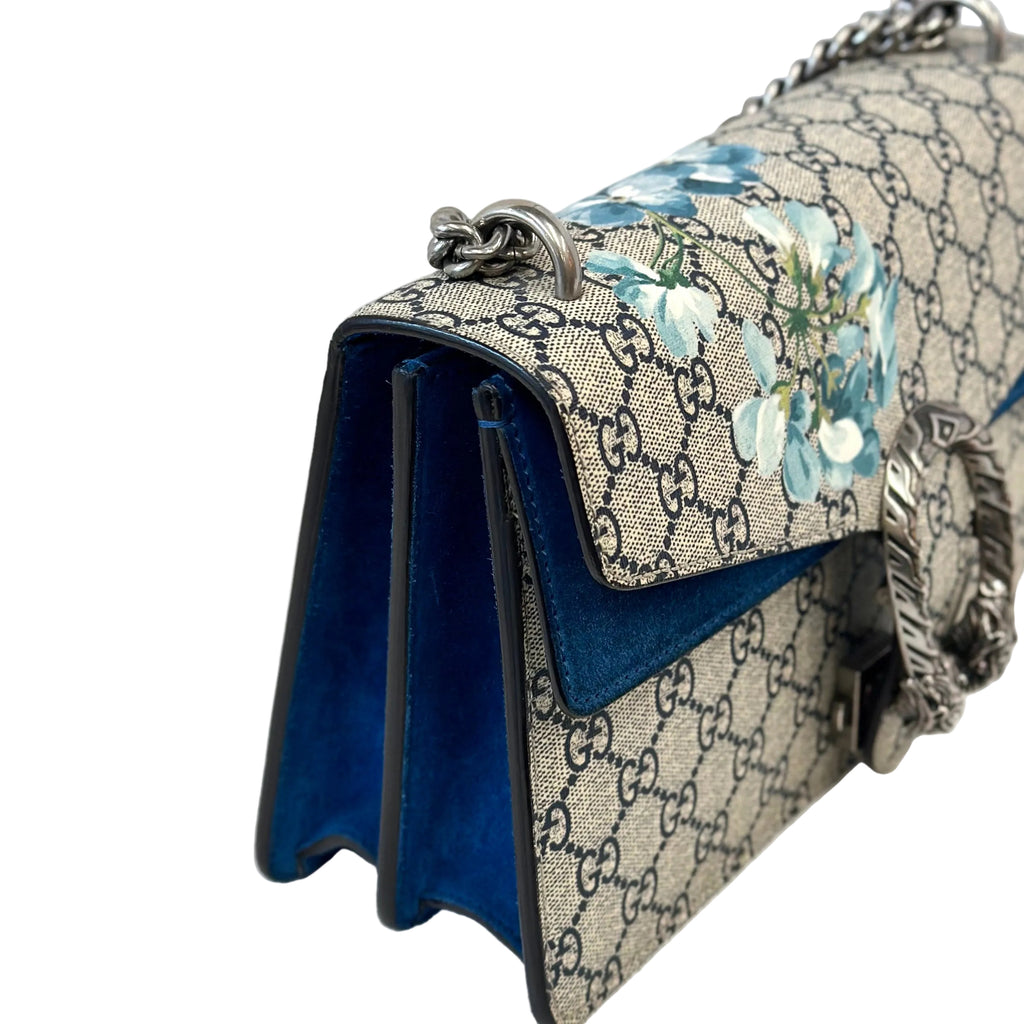 Gucci Dionysus GG Supreme Blooms Medium Shoulder Bag Blue