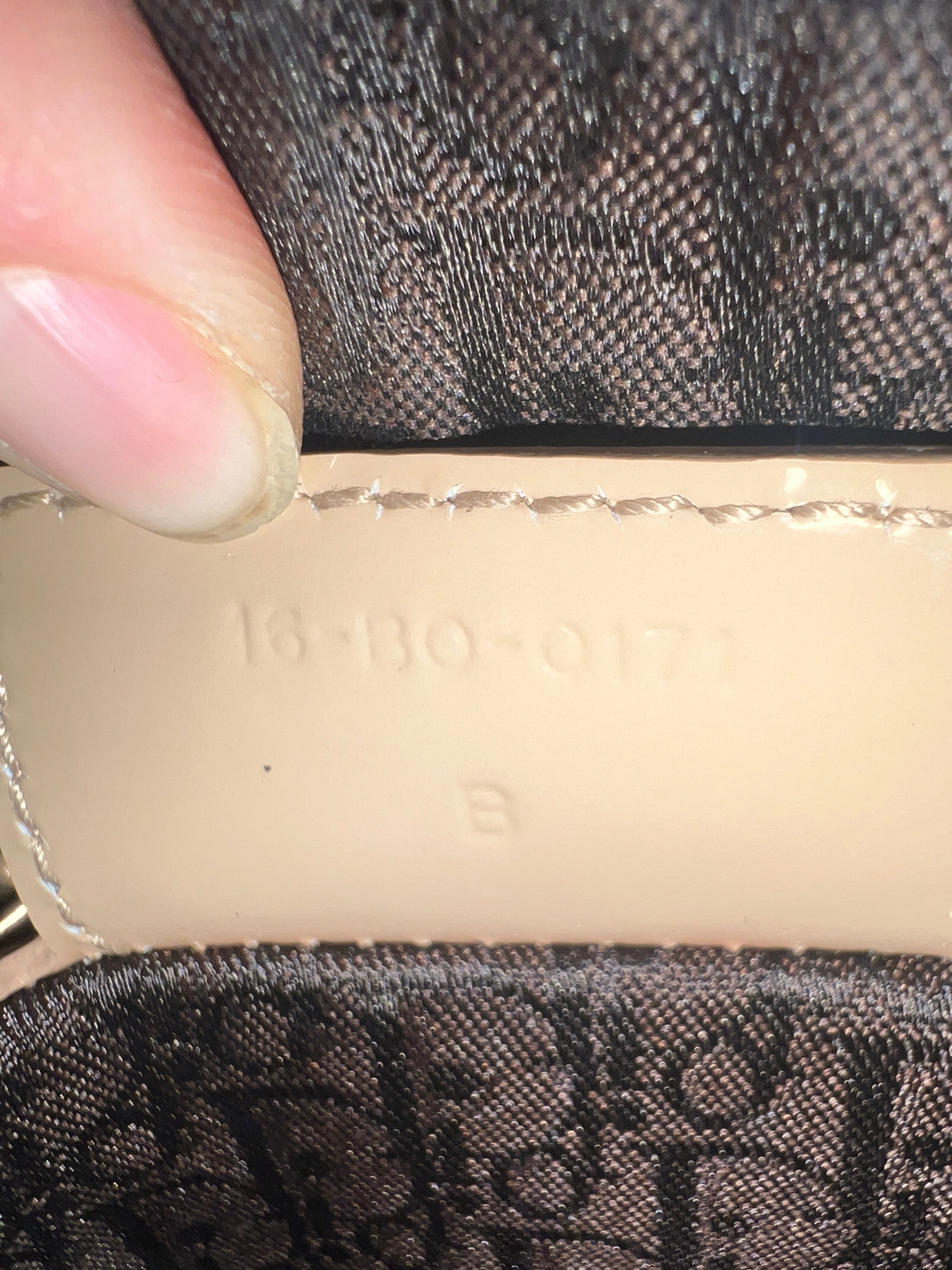 Christian Dior Medium Lady Dior Bag in Powder Beige Cannage Patent Leather