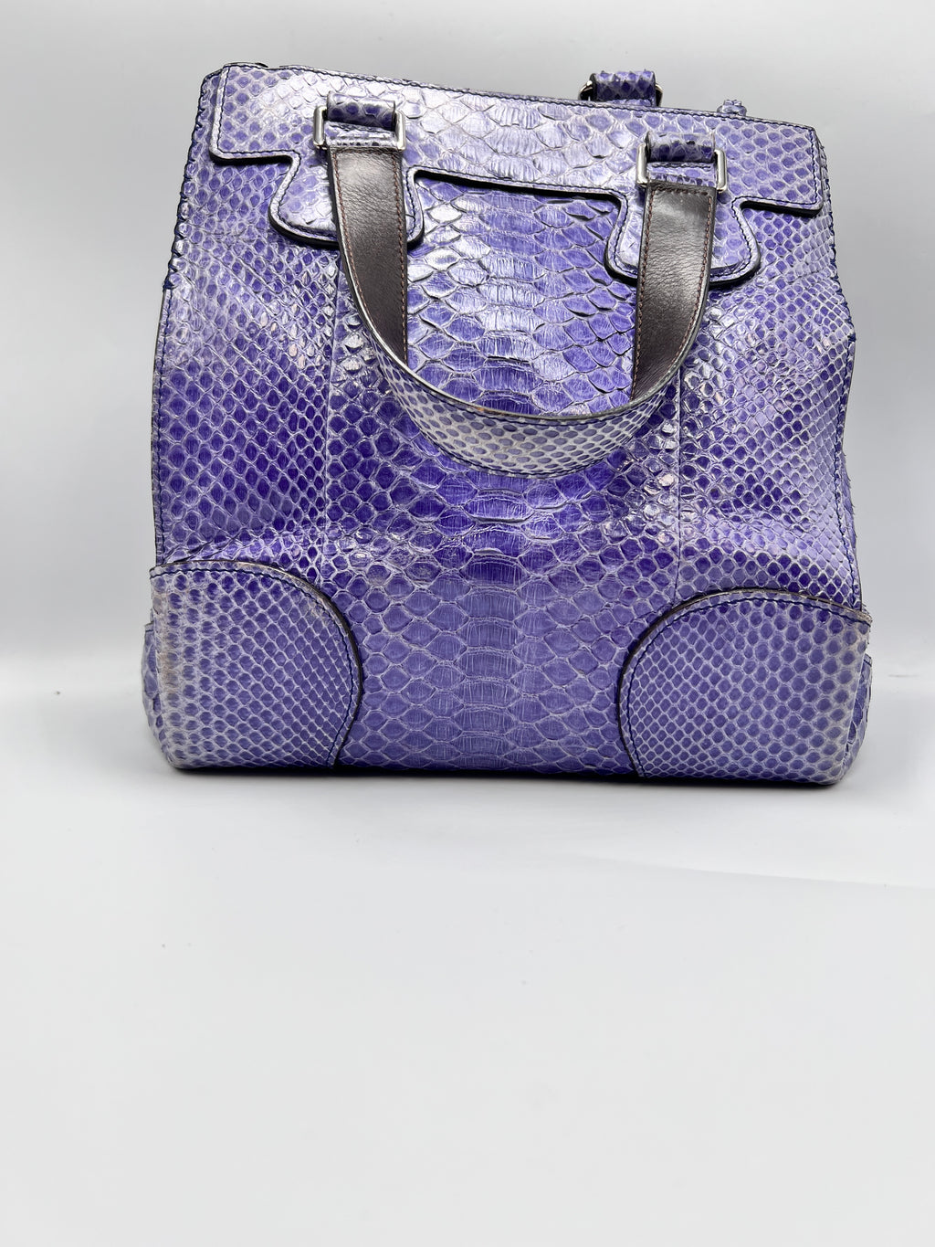 Céline Purple Python Convertible Satchel Bag