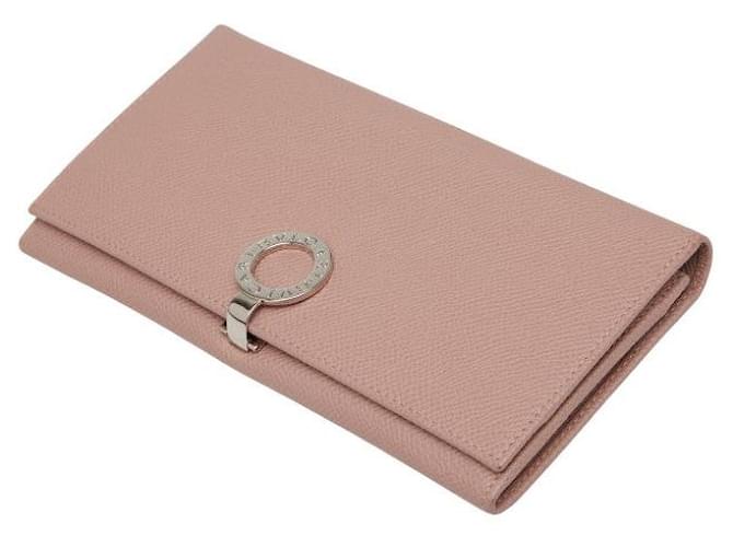 Bvlgari Bulgari Continental Long Wallet in Pink Grain Leather