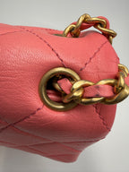 Chanel Small Flap Bag in Coral Pink Lambskin Leather