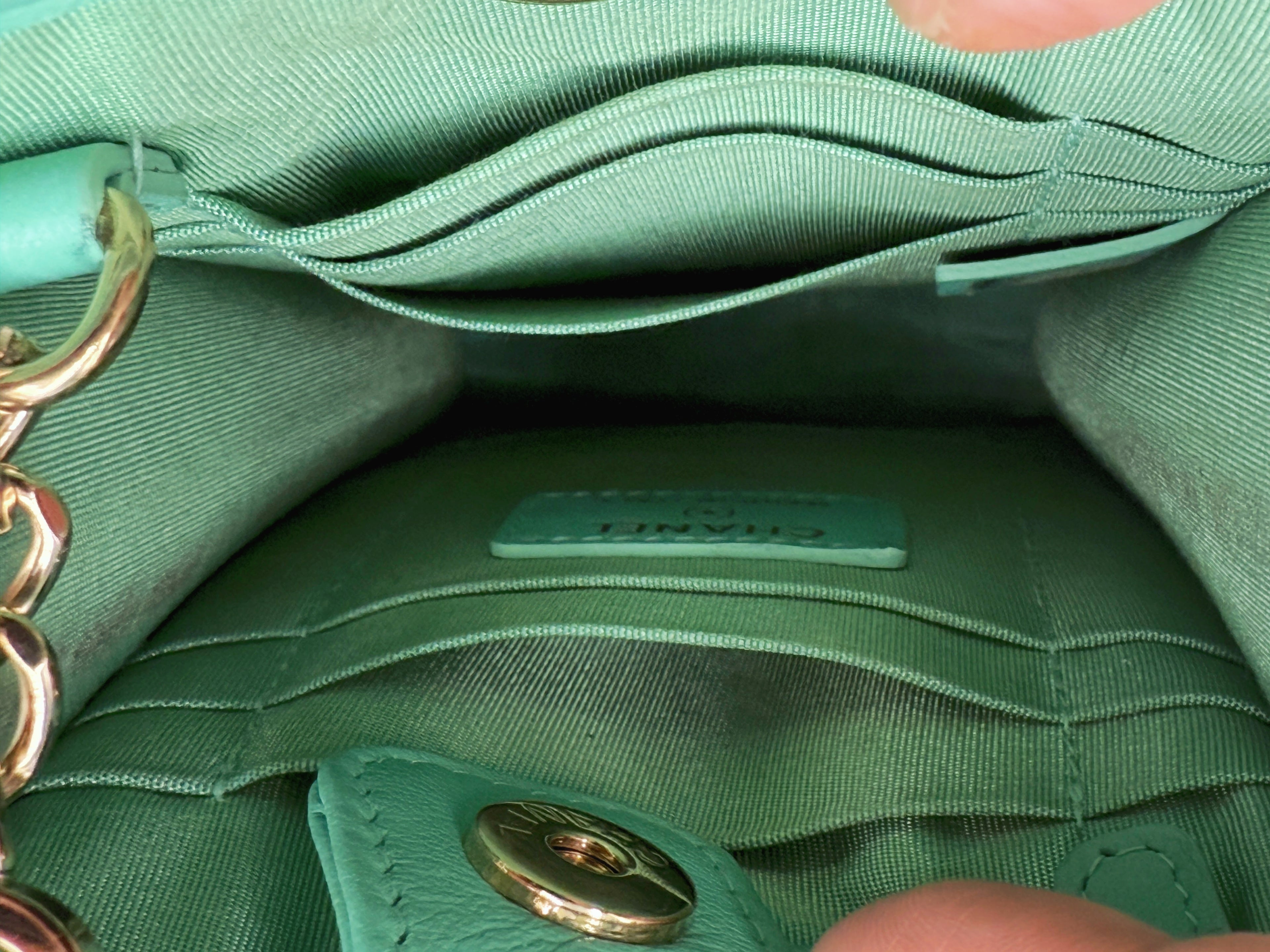 Chanel Green Tweed Clutch