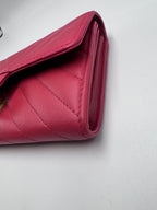 Chanel 2.55 Reissue Chevron Quilted Flap Long Wallet in Fuchsia / Dark Pink Calfskin with Gold Hardware