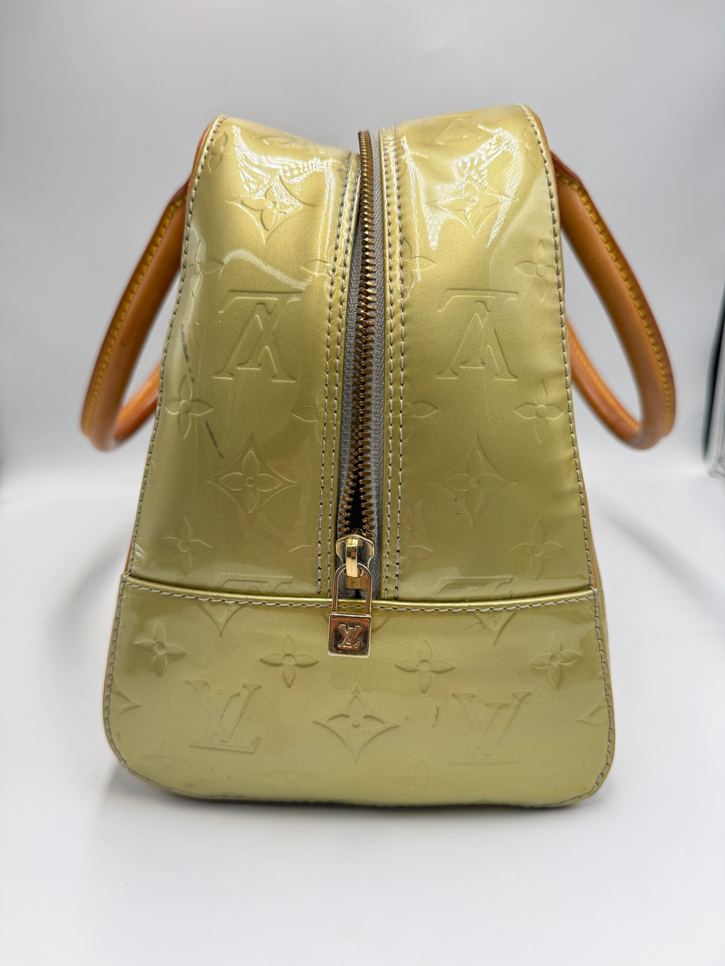 Louis Vuitton Monogram Vernis Soufflot / Tompkins Square Satchel in Bronze