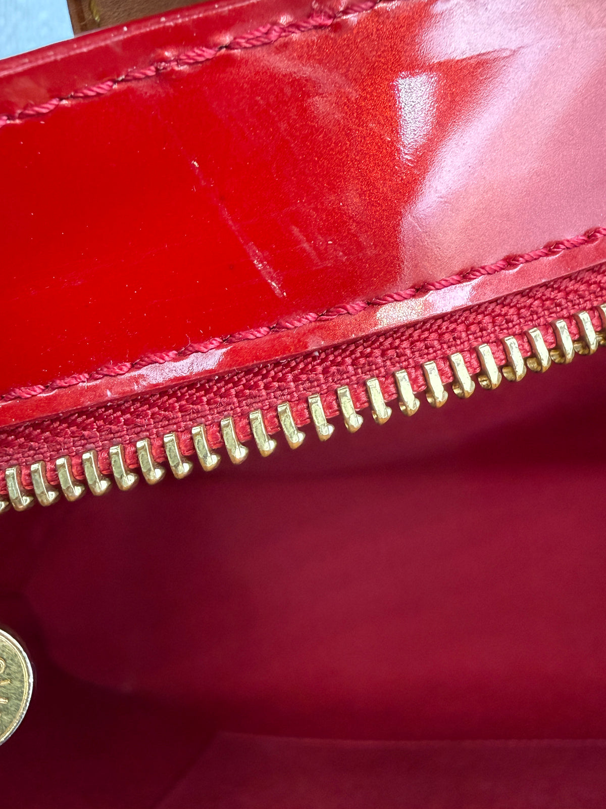 Louis Vuitton Vintage Columbus Tote in Monogram Vernis Leather (Rouge Fauviste)