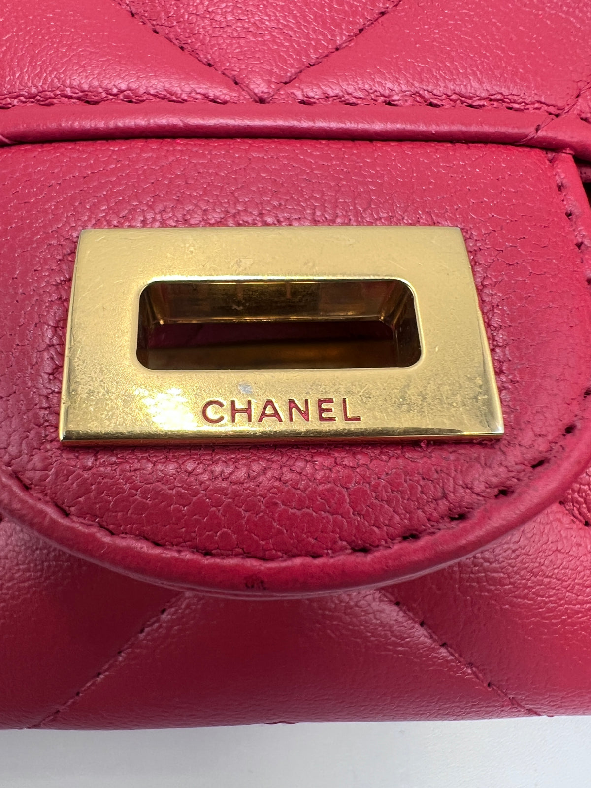 Chanel 2.55 Reissue Chevron Quilted Flap Long Wallet in Fuchsia / Dark Pink Calfskin with Gold Hardware