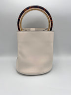 Marni White Bucket Bag with Tortoiseshell Handle