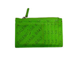 Balenciaga Perforated Logo Zipped Card Holder Pouch – Neon Lime Green