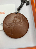 Hermes Bag Charm Heart Catch Me Brown Leather Key Ring