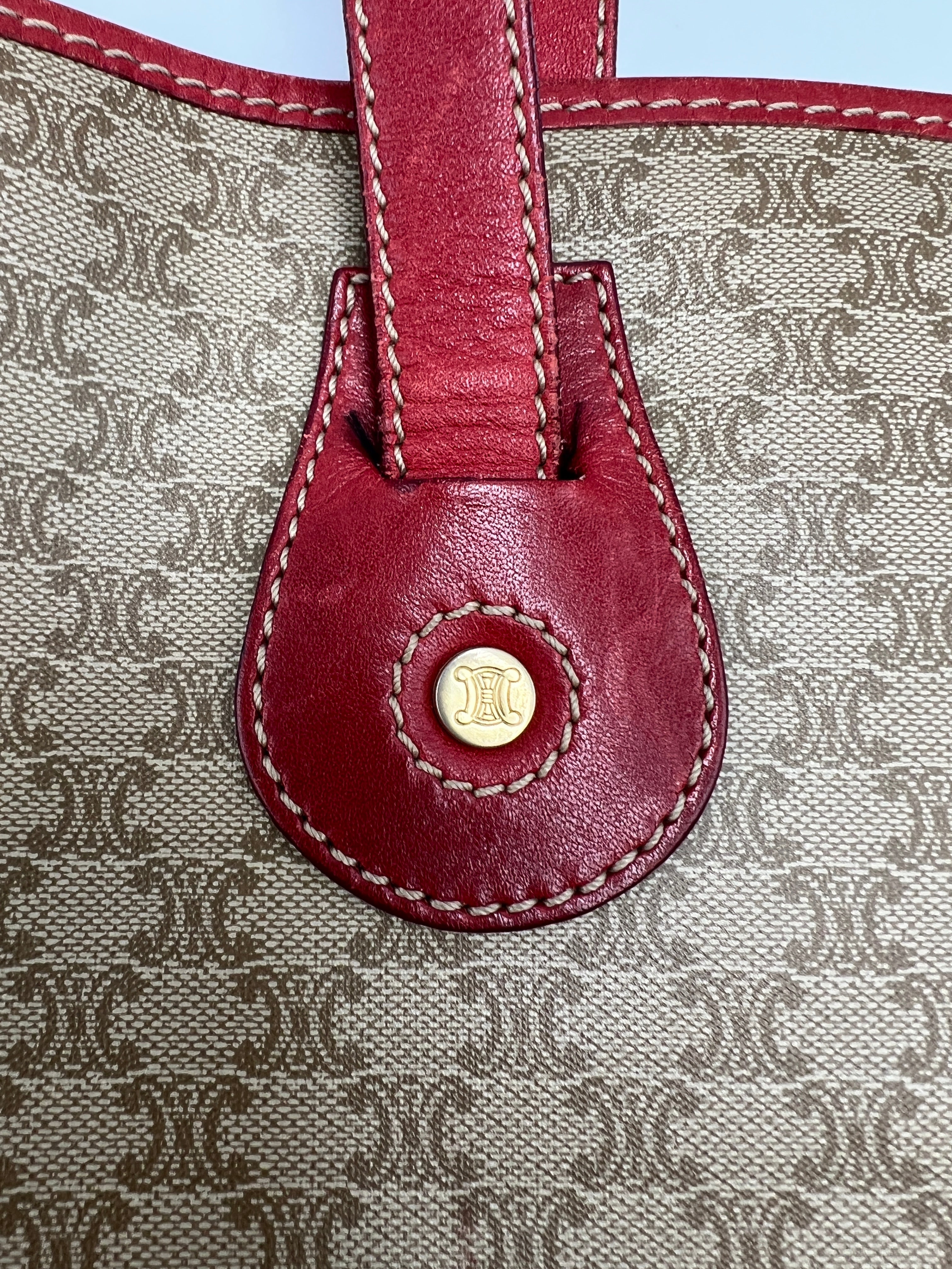 Celine Vintage Macadam Leather Tote Bag