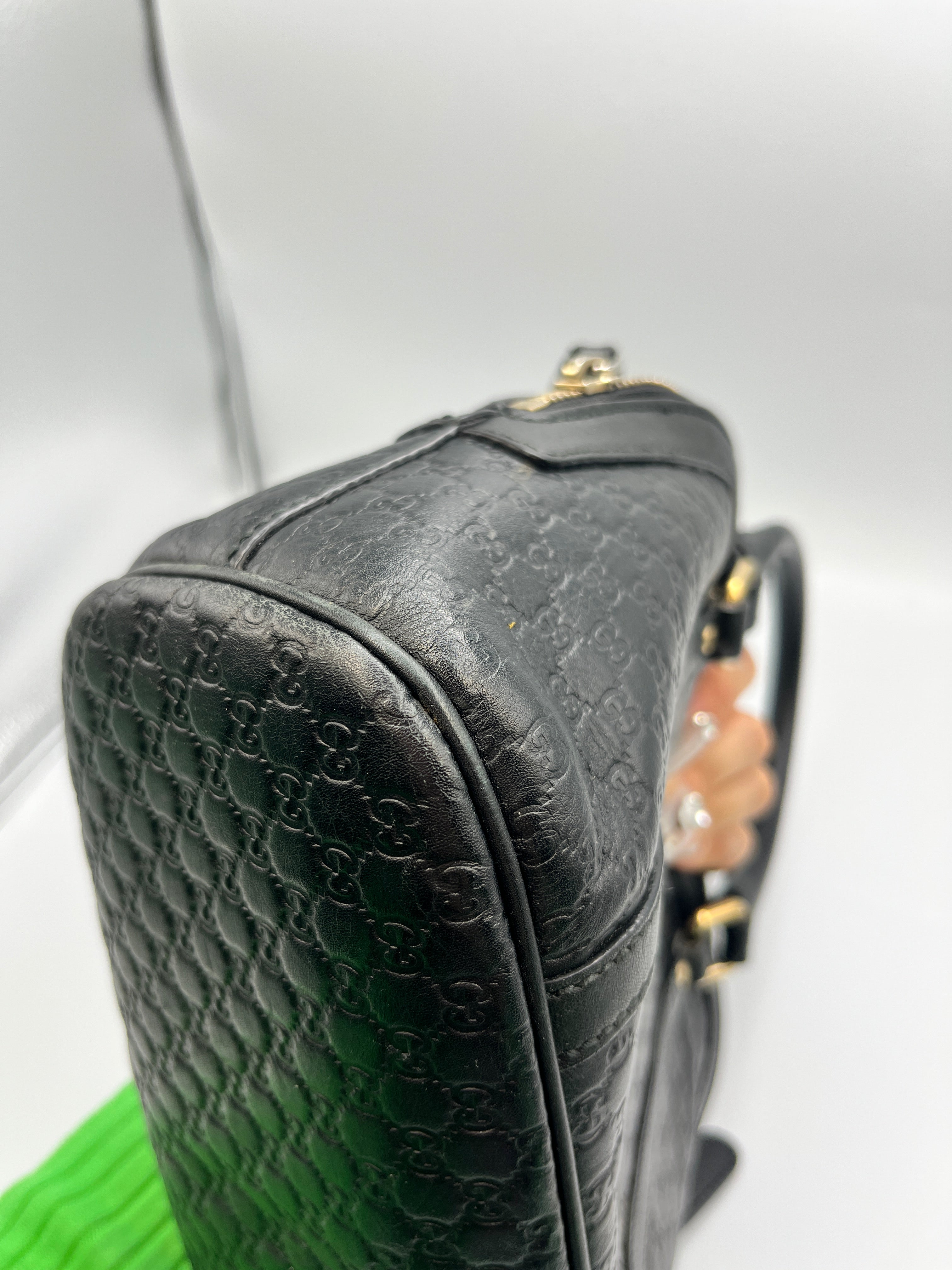 Gucci Guccissima Black Leather Dome Bag