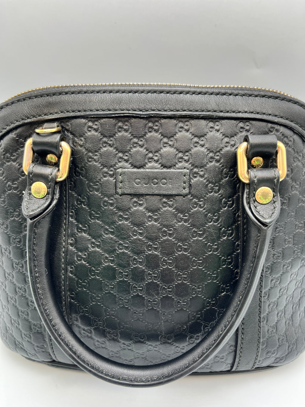 Gucci Guccissima Black Leather Dome Bag