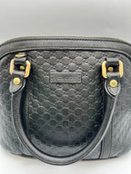 Gucci Guccissima Black Leather Dome Bag