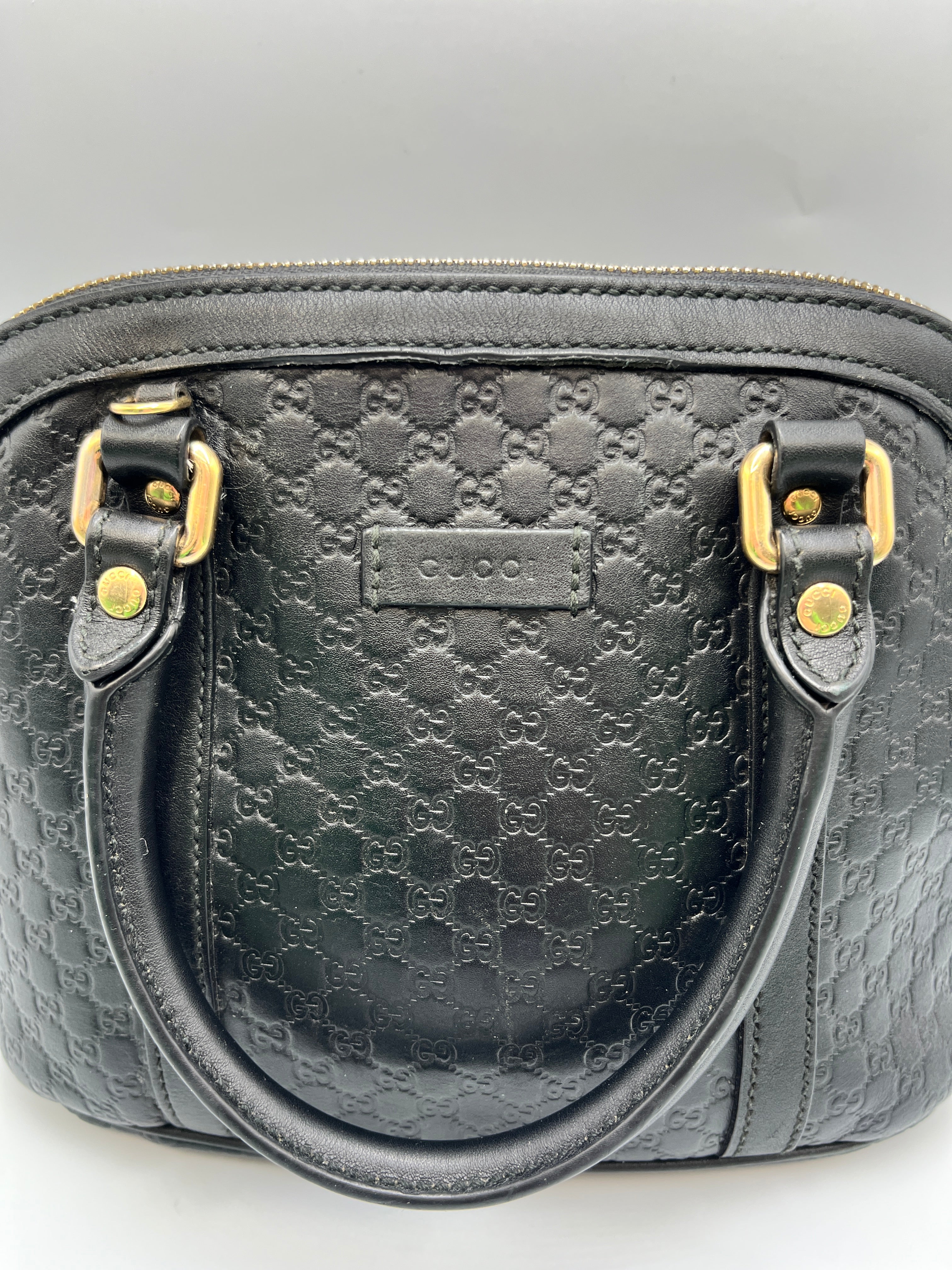 Gucci Guccissima Black Leather Dome Bag