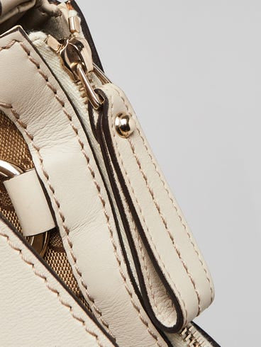 Gucci Sukey Shoulder Bag in GG Canvas with White Leather Trim
