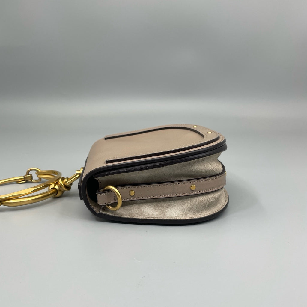 Chloé Small Nile Bracelet Bag in Motty Grey Calfskin & Suede