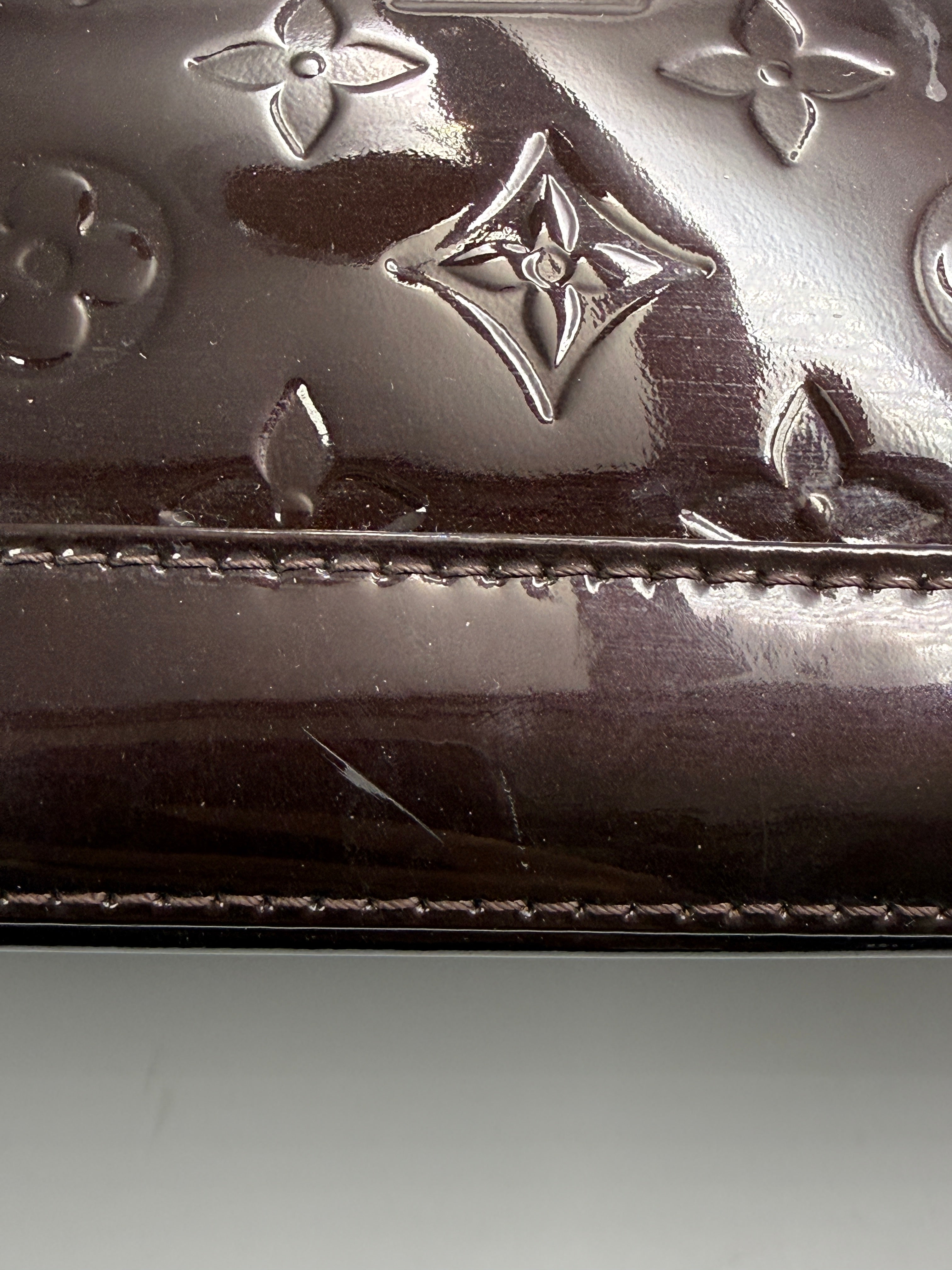 Louis Vuitton Monogram Vernis Alma PM In Burgundy