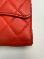 Chanel Classic Flap Continental Long Wallet in Red Quilted Lambskin Leather