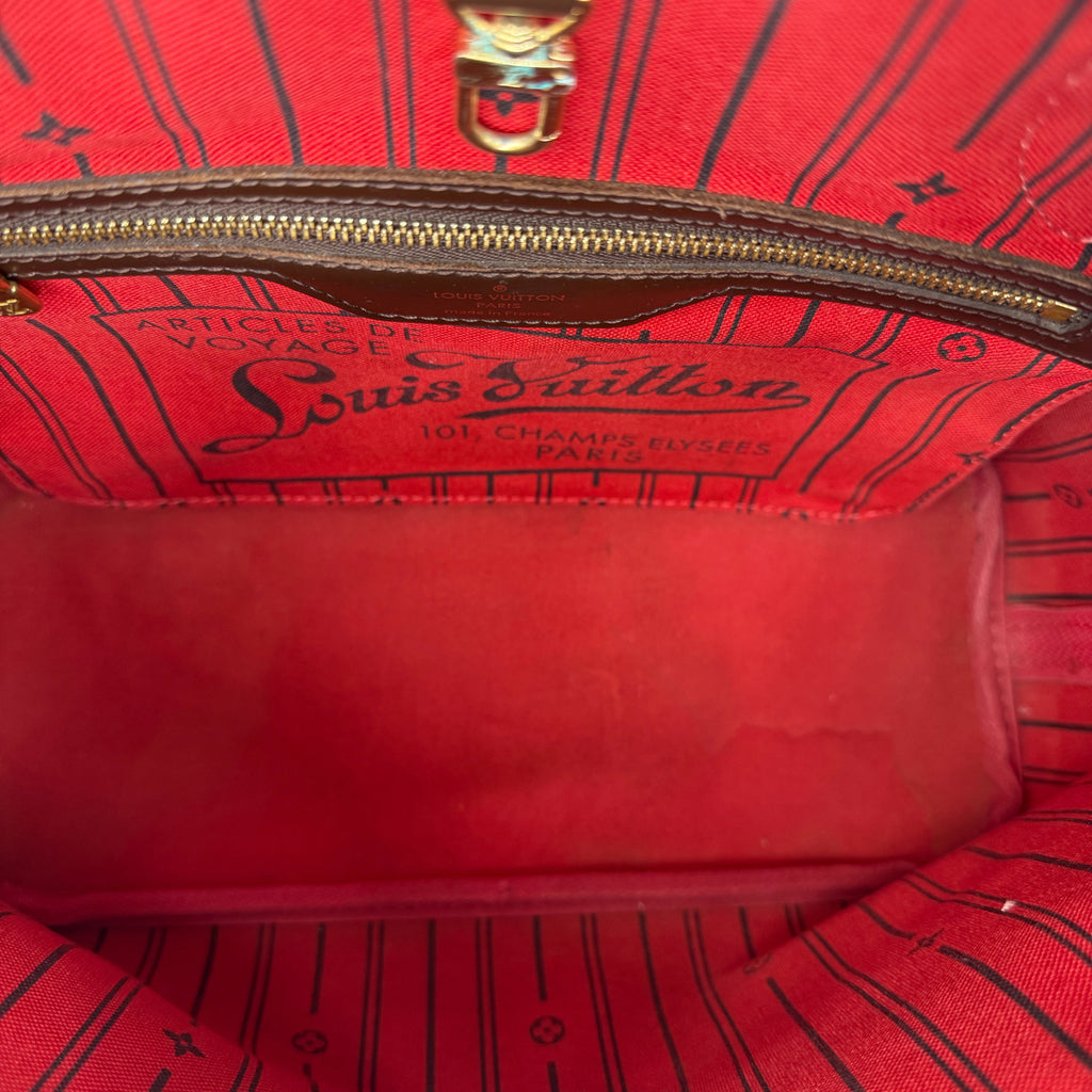 Pre-owned Louis Vuitton Neverfull PM Damiere EbeneTote