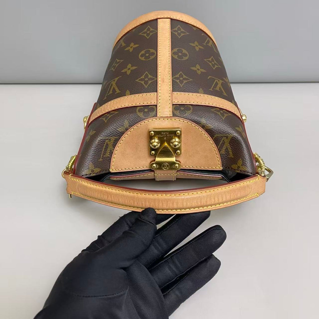 Louis Vuitton Monogram Canvas Duffle Bucket Bag with S-Lock Hardware