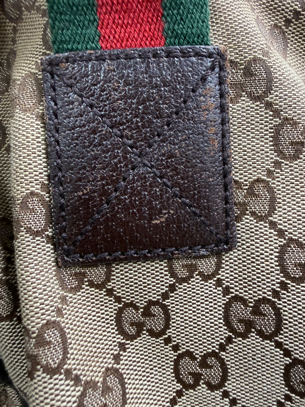 Gucci Vintage Princy Web Shoulder Bag in GG Canvas