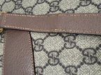 Gucci Vintage GG Supreme Canvas Tote Bag in Beige/Ebony with Brown Leather Trim