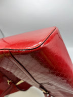 Gucci Red Guccissima Patent Leather Tote Bag