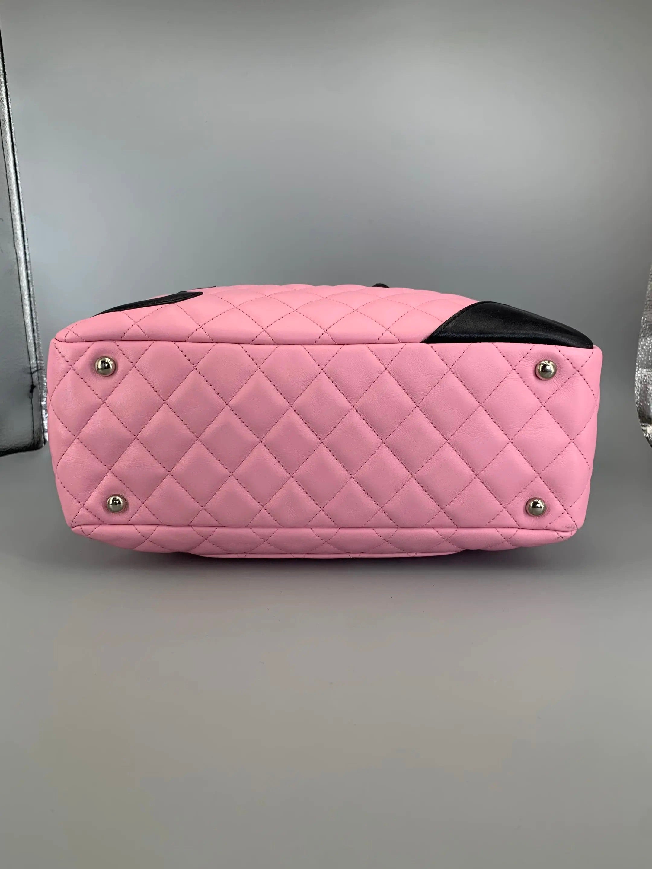 Chanel Cambon Bowler Bag Pink Quilted Leather