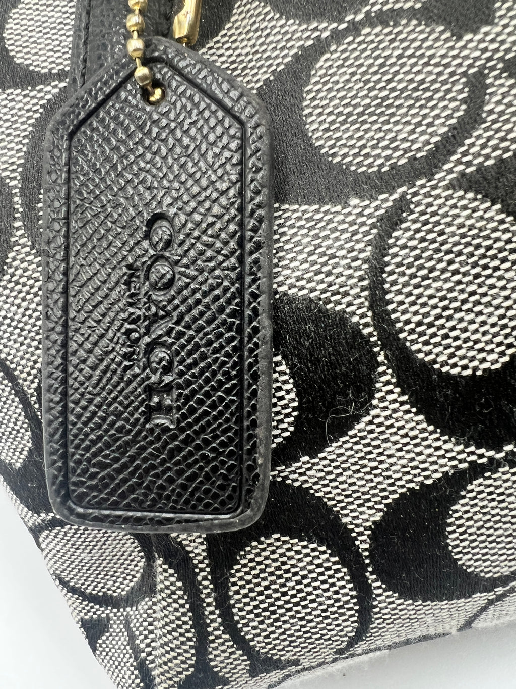 Coach Mini Kelsey Signature Canvas Black/Smoke Satchel
