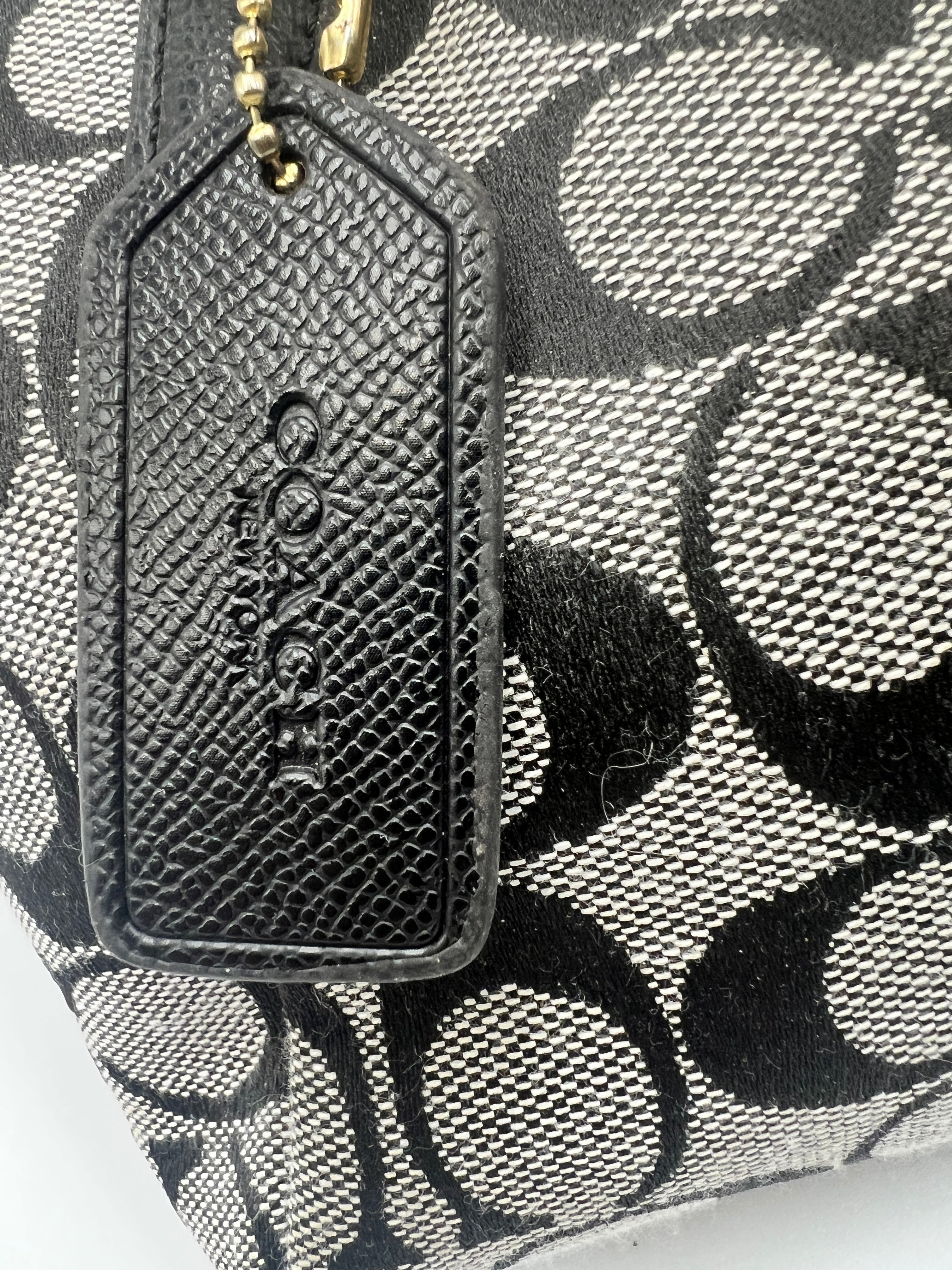 Coach Mini Kelsey Signature Canvas Black/Smoke Satchel