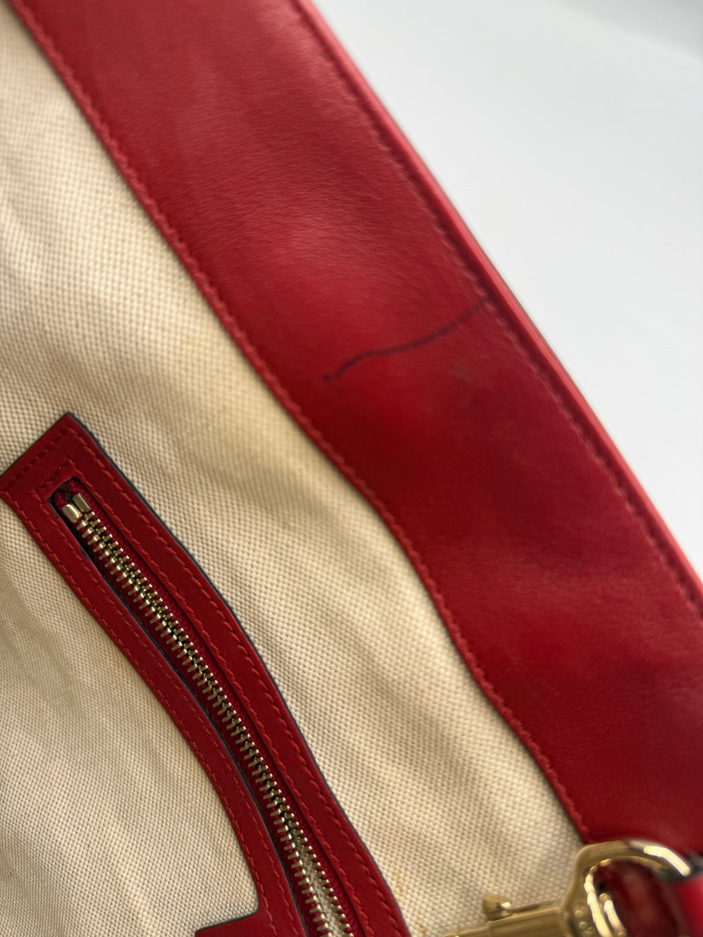 Gucci Red Guccissima Patent Leather Tote Bag