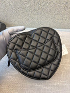 Chanel CC In Love Heart Belt Bag in Black Quilted Lambskin with Gold-Tone Hardware