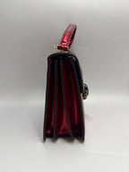 Bvlgari Serpenti Forever Metallic Top-Handle Flap Bag in Ruby Red