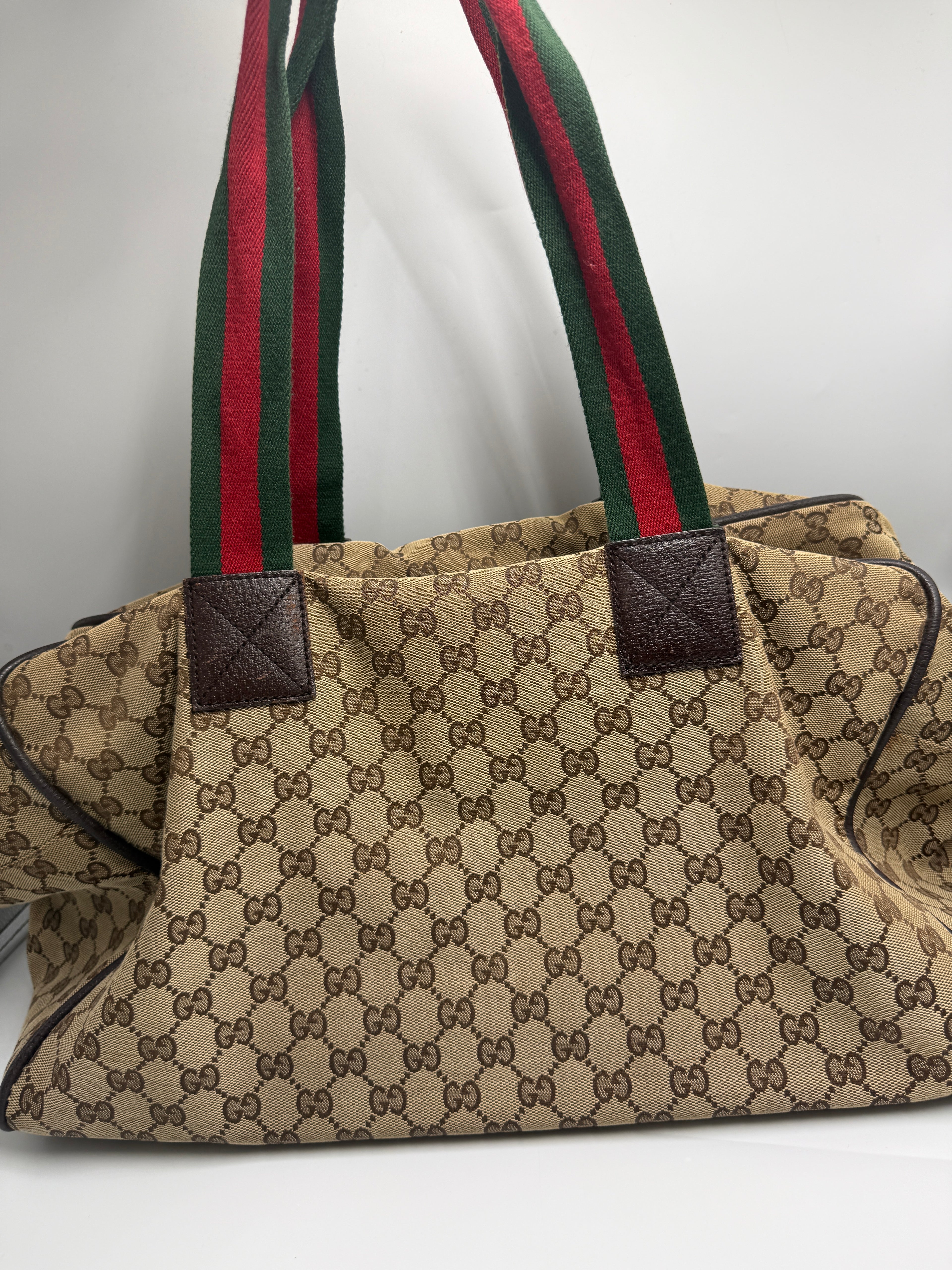 Gucci Vintage Princy Web Shoulder Bag in GG Canvas