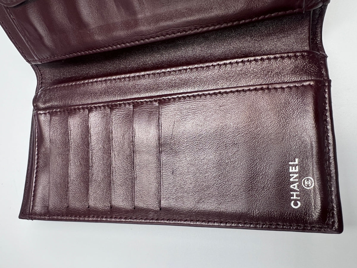 Chanel Classic Quilted Lambskin Flap Long Wallet Black