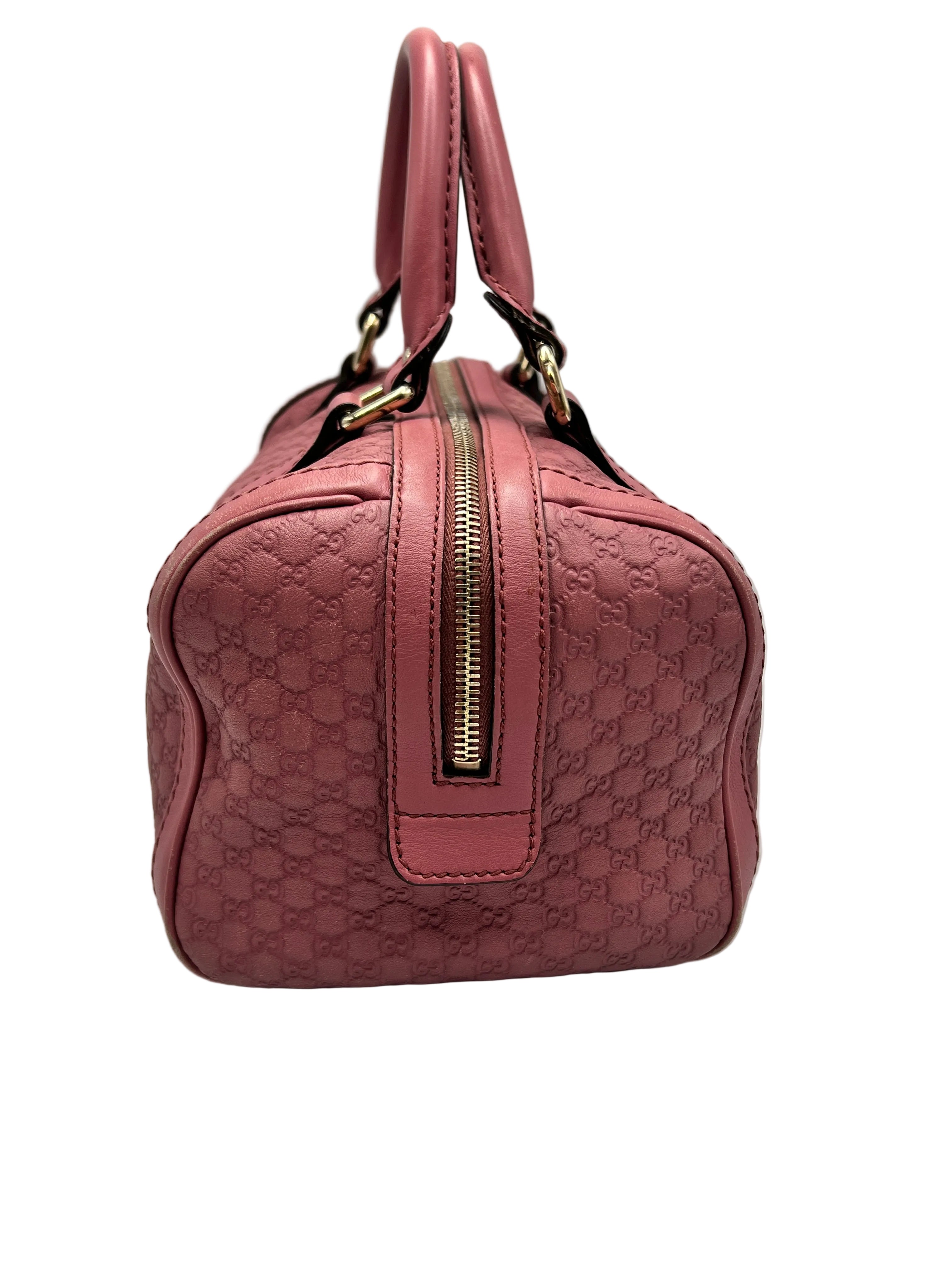 Gucci Micro Guccissima Joy Boston Bag Pink Calfskin Leather