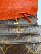 Pre-owned (orange) Louis Vuitton Rose Ballerine Monogram Zippy Wallet - Classic Long Wallet