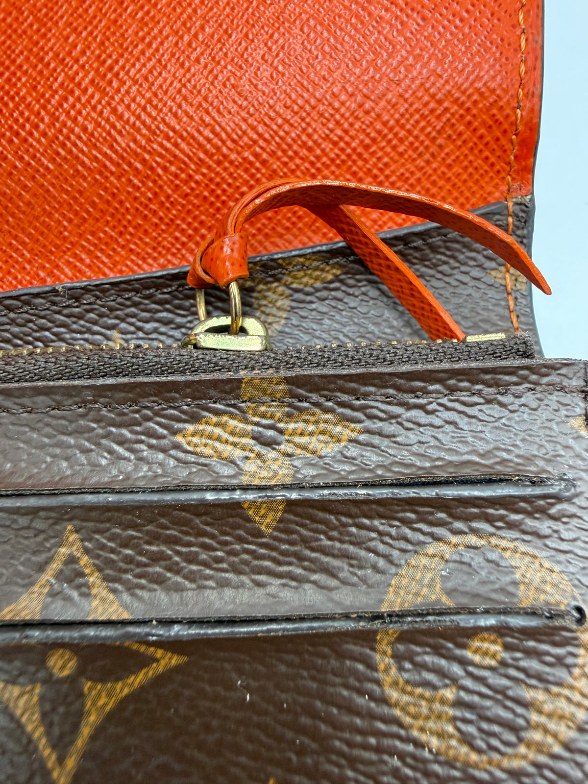 Pre-owned (orange) Louis Vuitton Rose Ballerine Monogram Zippy Wallet - Classic Long Wallet