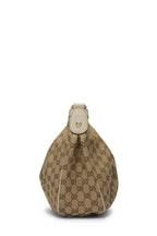 Gucci Sukey Shoulder Bag in GG Canvas with White Leather Trim