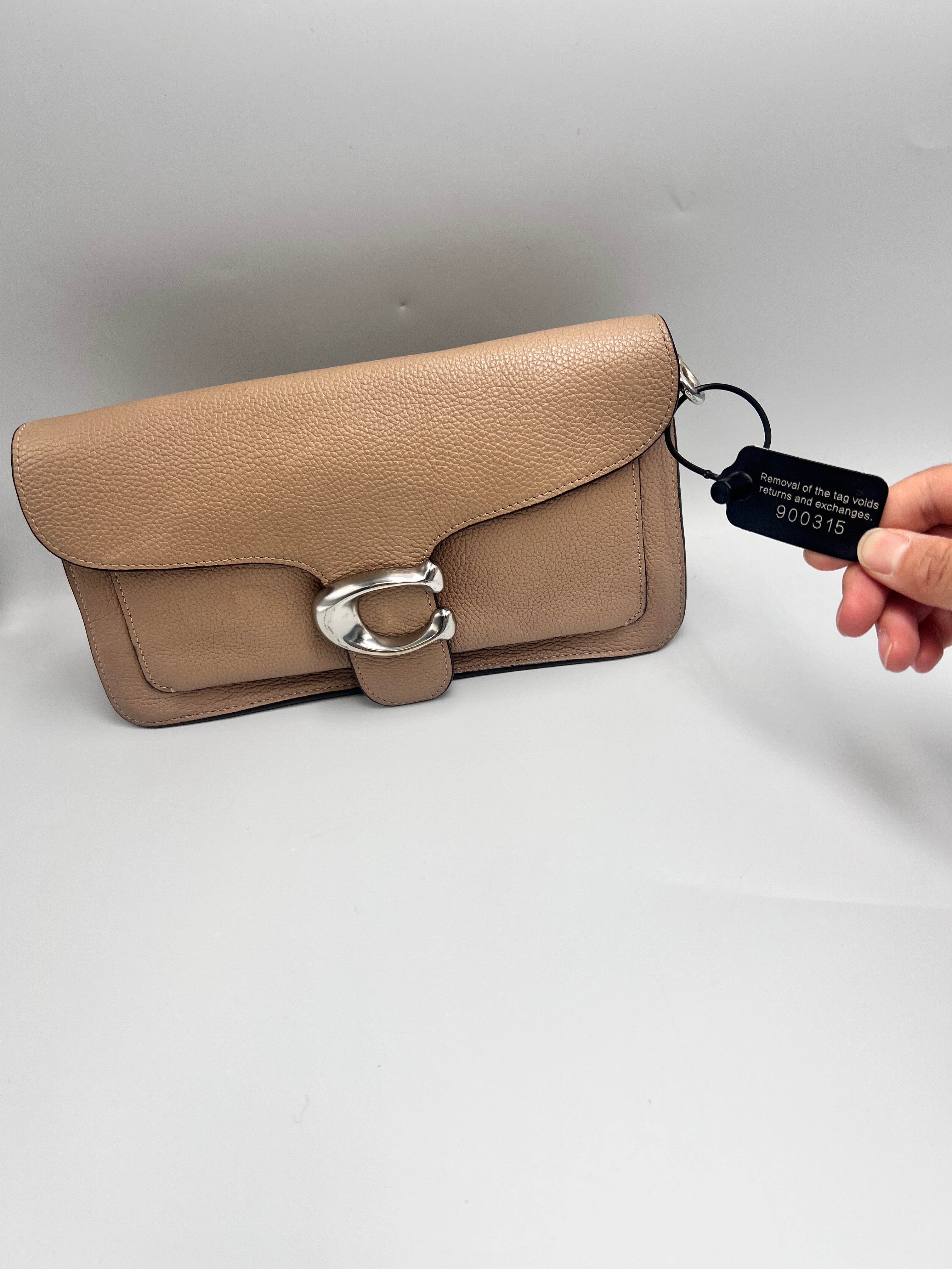 Coach Tabby Shoulder Bag 26 in Polished Pebble Leather in Taupe