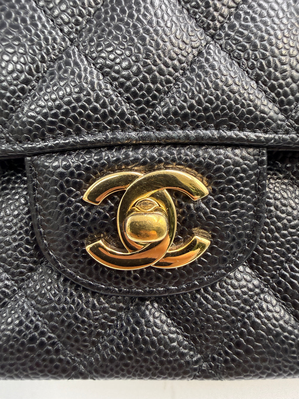 Chanel Small Classic Double Flap Bag Black Caviar Leather Gold Hardware