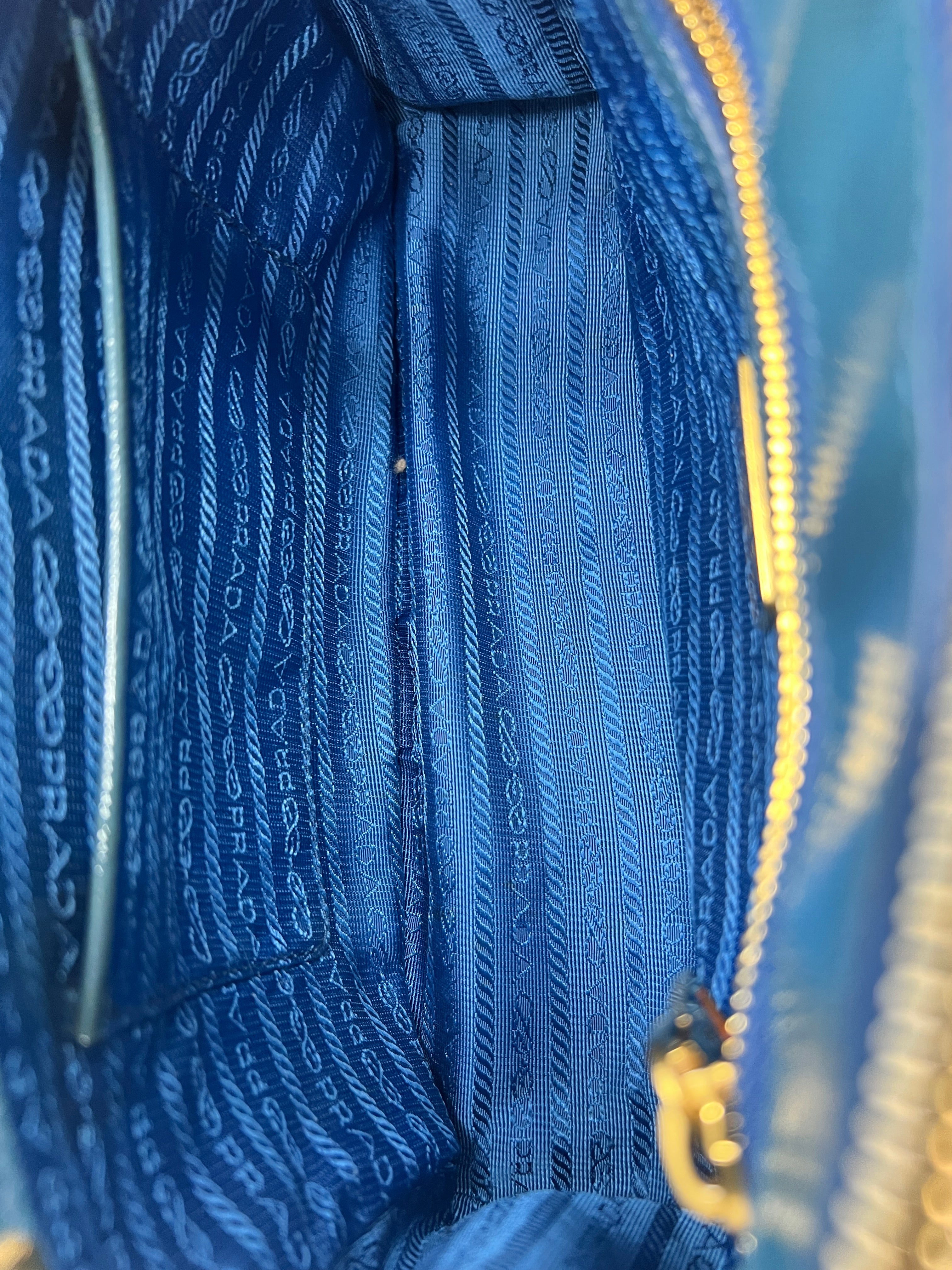 Prada Galleria Mini Bag in Blue Saffiano Lux Leather