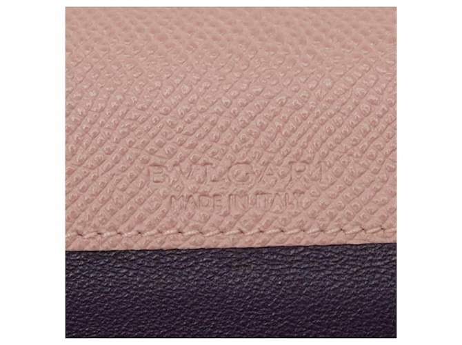 Bvlgari Bulgari Continental Long Wallet in Pink Grain Leather
